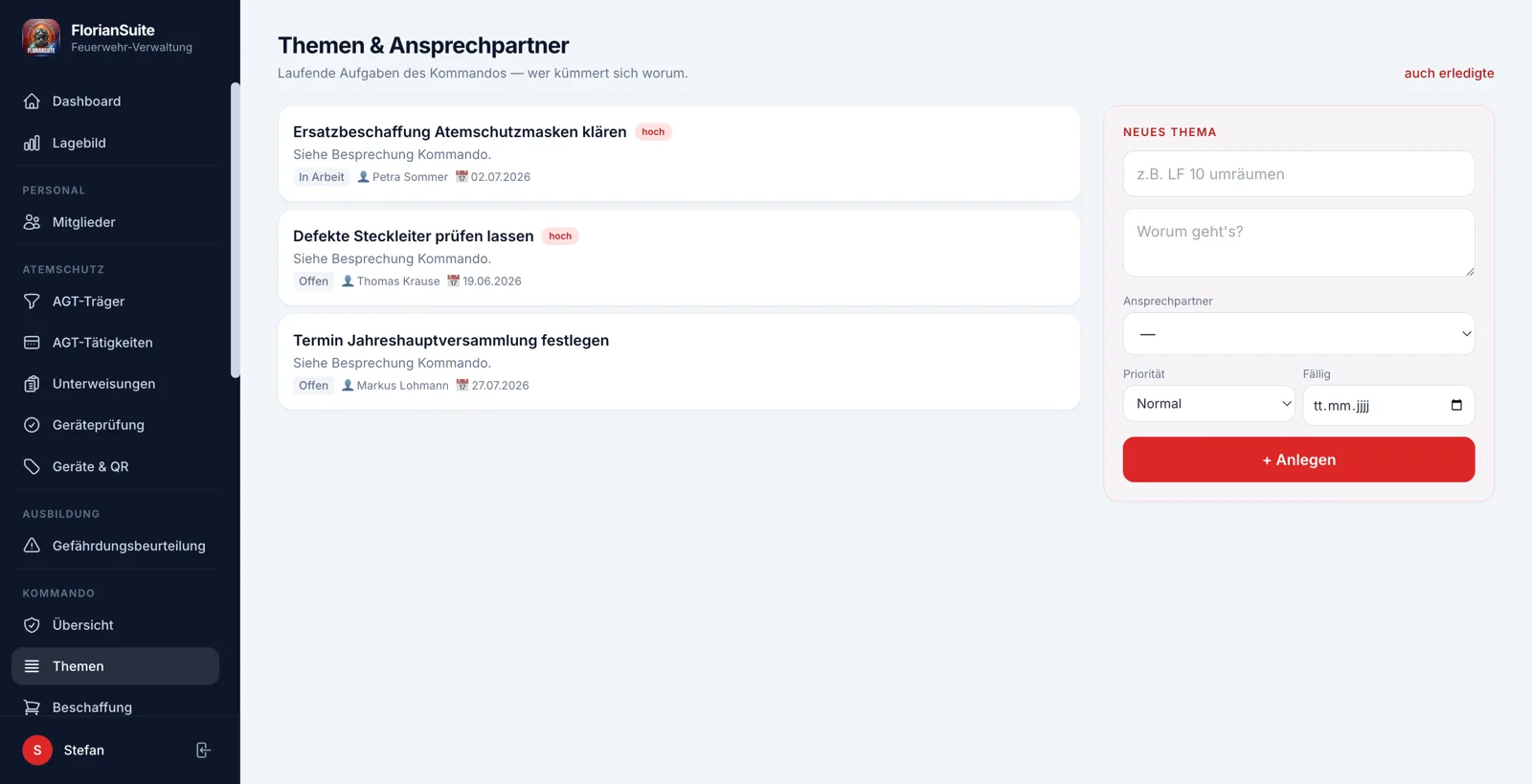 Themen & Ansprechpartner